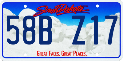 SD license plate 58BZ17