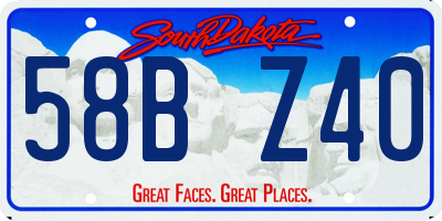 SD license plate 58BZ40