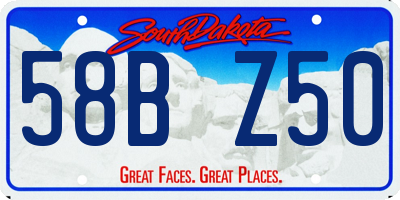 SD license plate 58BZ50