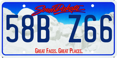 SD license plate 58BZ66
