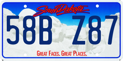 SD license plate 58BZ87