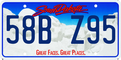 SD license plate 58BZ95