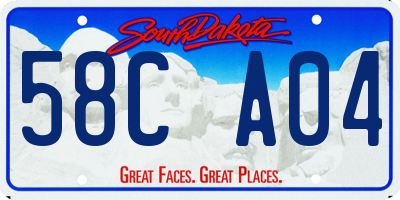 SD license plate 58CA04