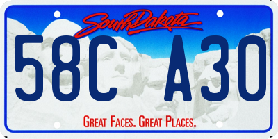 SD license plate 58CA30