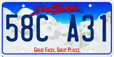SD license plate 58CA31