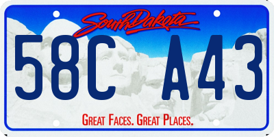 SD license plate 58CA43