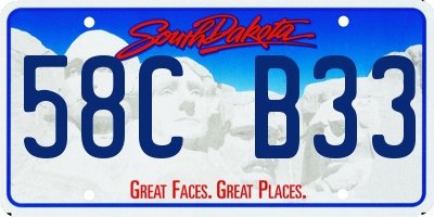 SD license plate 58CB33