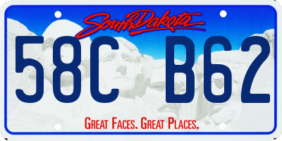 SD license plate 58CB62