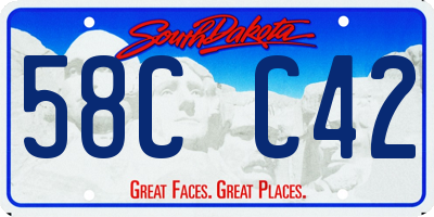 SD license plate 58CC42