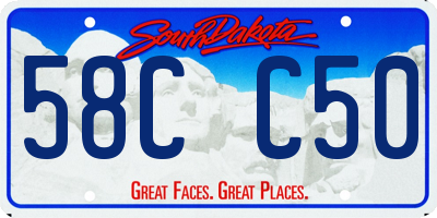 SD license plate 58CC50