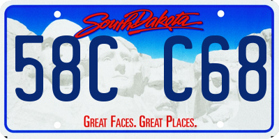 SD license plate 58CC68