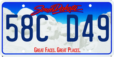SD license plate 58CD49