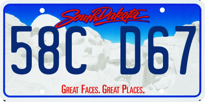 SD license plate 58CD67