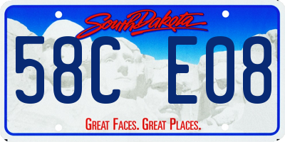 SD license plate 58CE08