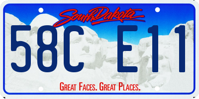 SD license plate 58CE11