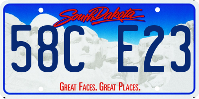 SD license plate 58CE23