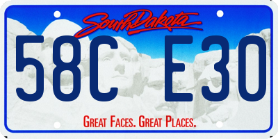 SD license plate 58CE30