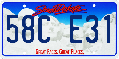 SD license plate 58CE31