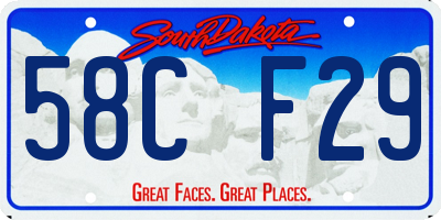 SD license plate 58CF29
