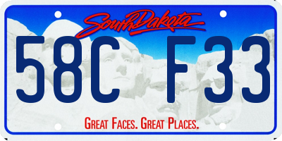 SD license plate 58CF33