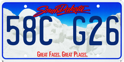 SD license plate 58CG26