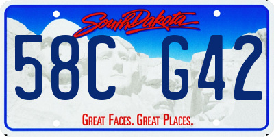 SD license plate 58CG42