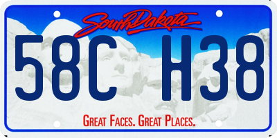 SD license plate 58CH38
