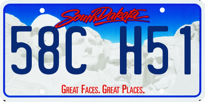 SD license plate 58CH51