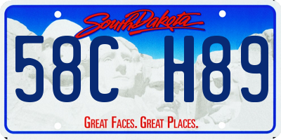 SD license plate 58CH89
