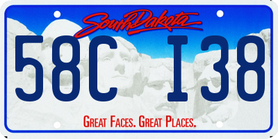 SD license plate 58CI38
