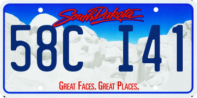 SD license plate 58CI41