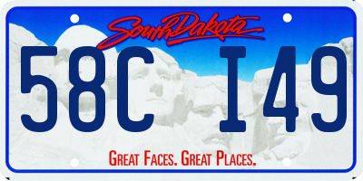 SD license plate 58CI49