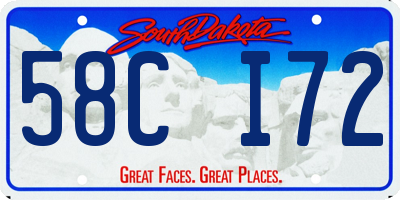SD license plate 58CI72