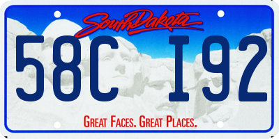 SD license plate 58CI92