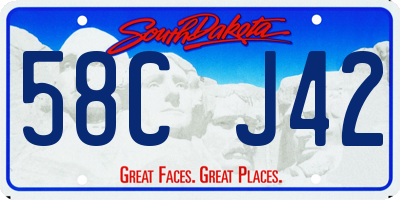 SD license plate 58CJ42
