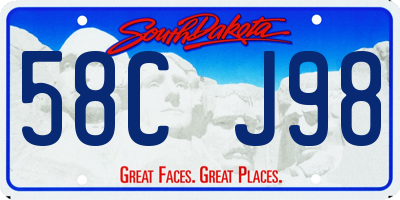 SD license plate 58CJ98