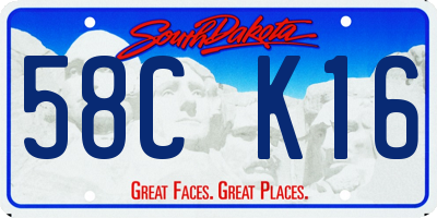 SD license plate 58CK16