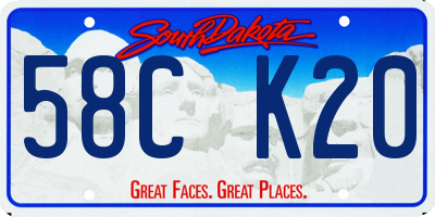 SD license plate 58CK20