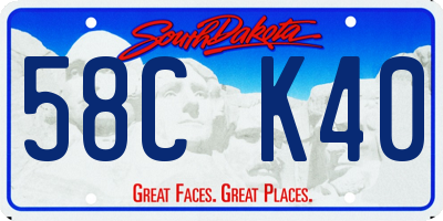 SD license plate 58CK40