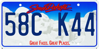 SD license plate 58CK44