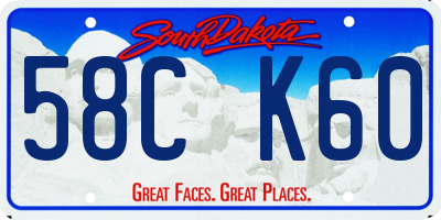 SD license plate 58CK60