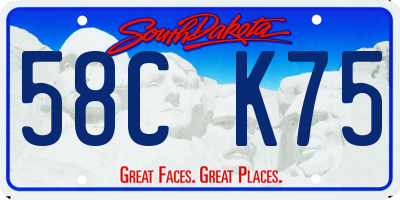 SD license plate 58CK75