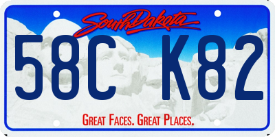 SD license plate 58CK82