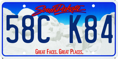 SD license plate 58CK84