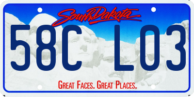 SD license plate 58CL03