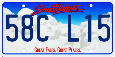 SD license plate 58CL15