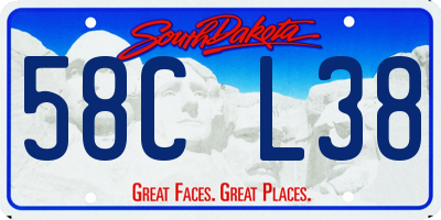 SD license plate 58CL38