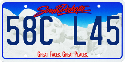 SD license plate 58CL45