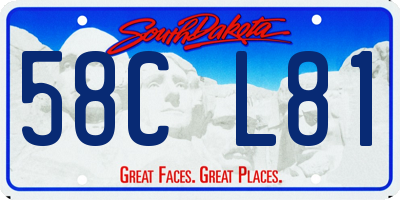 SD license plate 58CL81