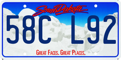 SD license plate 58CL92